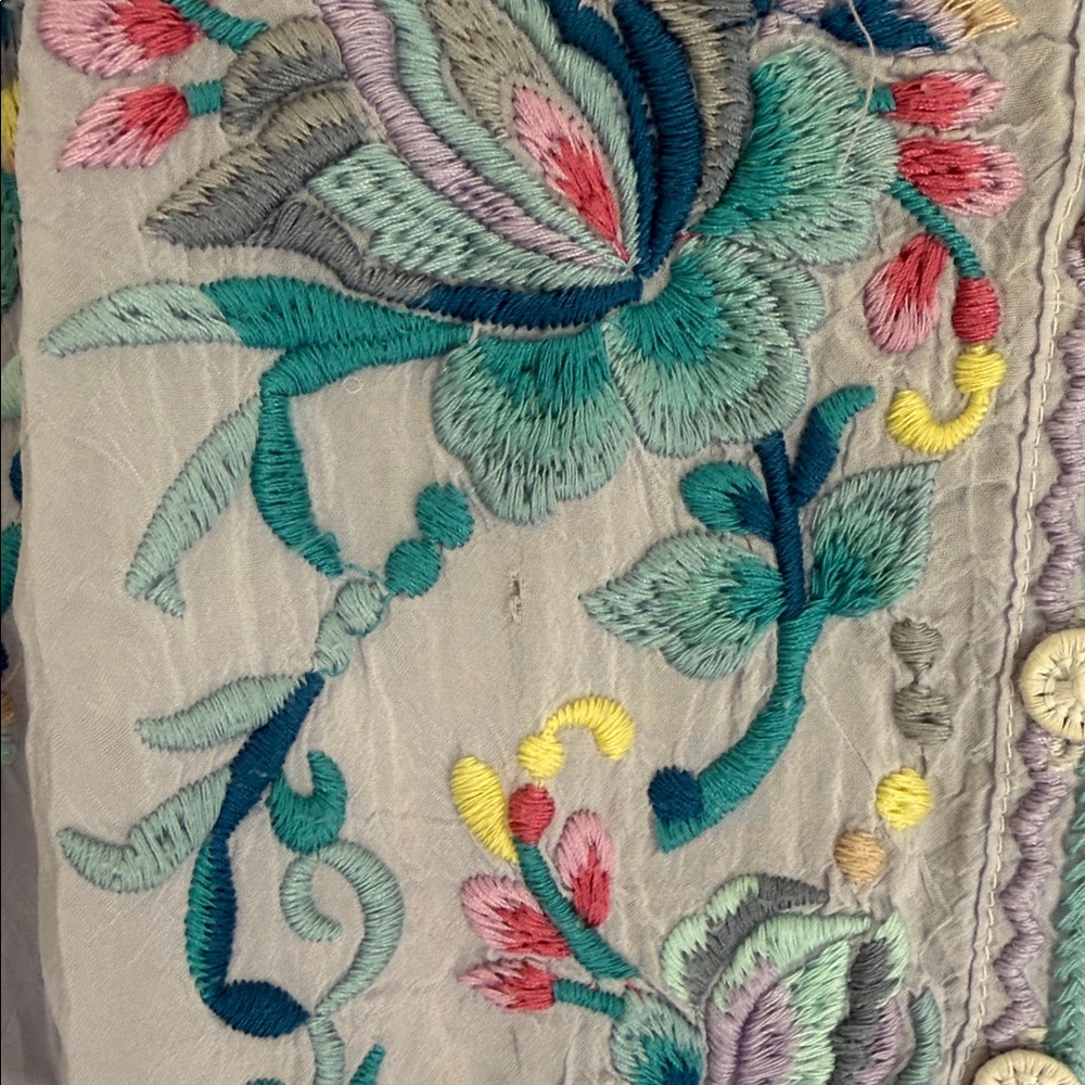 Johnny Was| Blue/ Lavender Embroidered Blouse - Picture 7 of 7